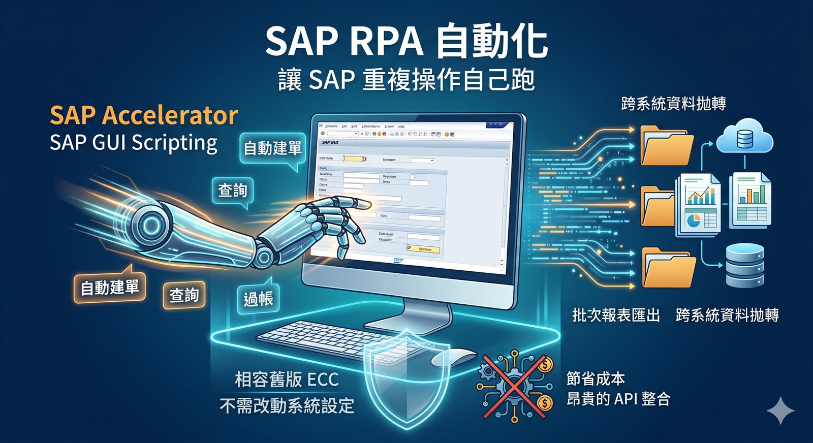 SAP RPA 自動化 — SAP Accelerator，以 SAP GUI Scripting 自動執行建單、查詢、過帳、跨系統資料拋轉 | SRich 祥富數位